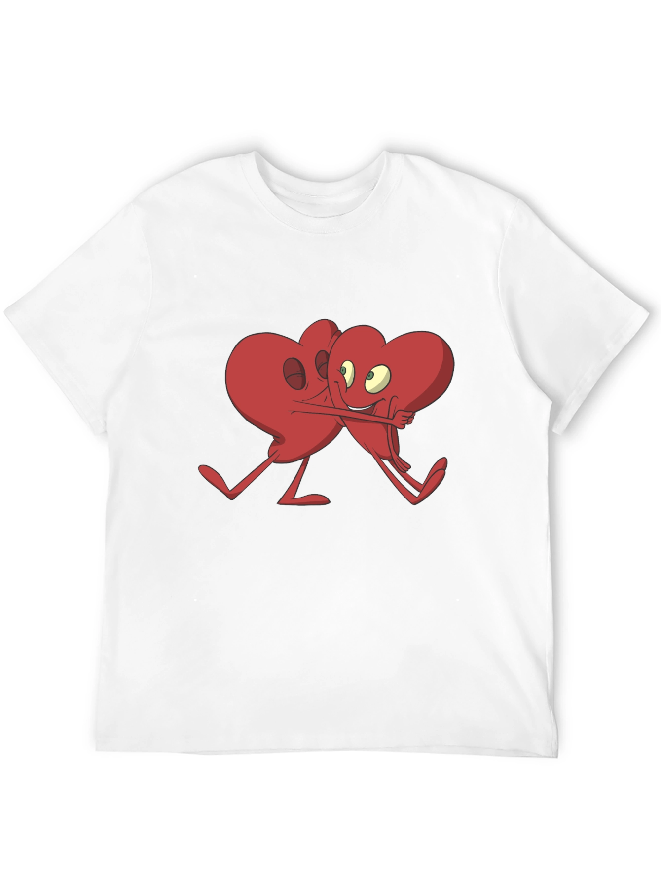 Heart Hug Graphic T-Shirt - Black Cotton Blend