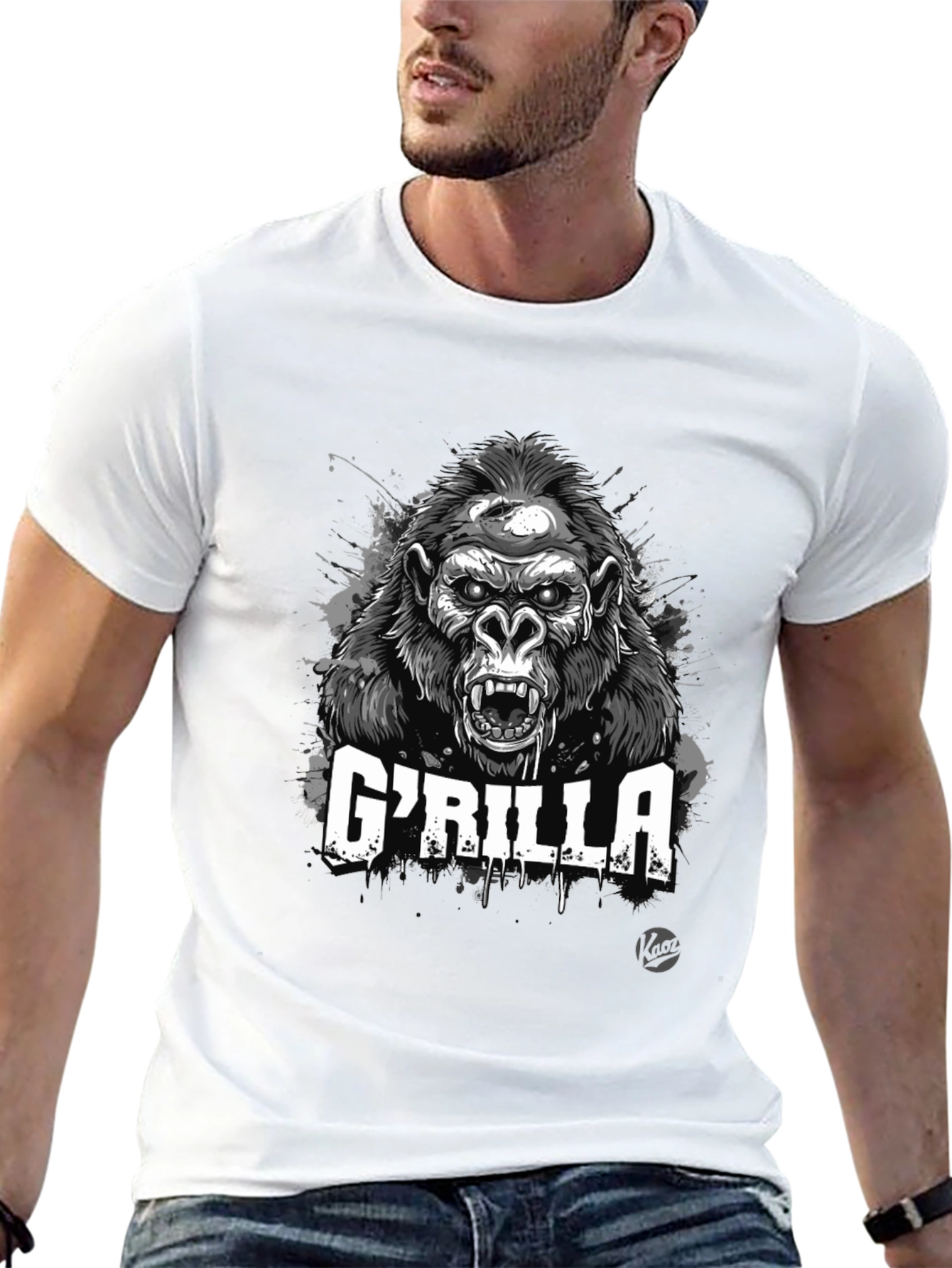 GRILLA Graphic Print Black T-Shirt