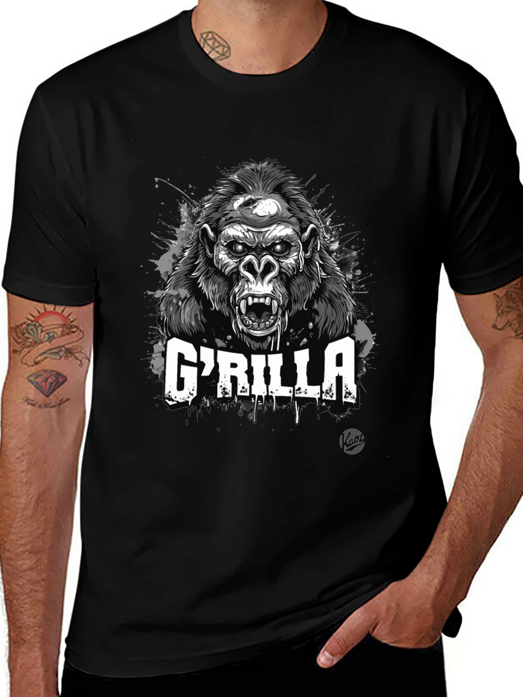 GRILLA Graphic Print Black T-Shirt