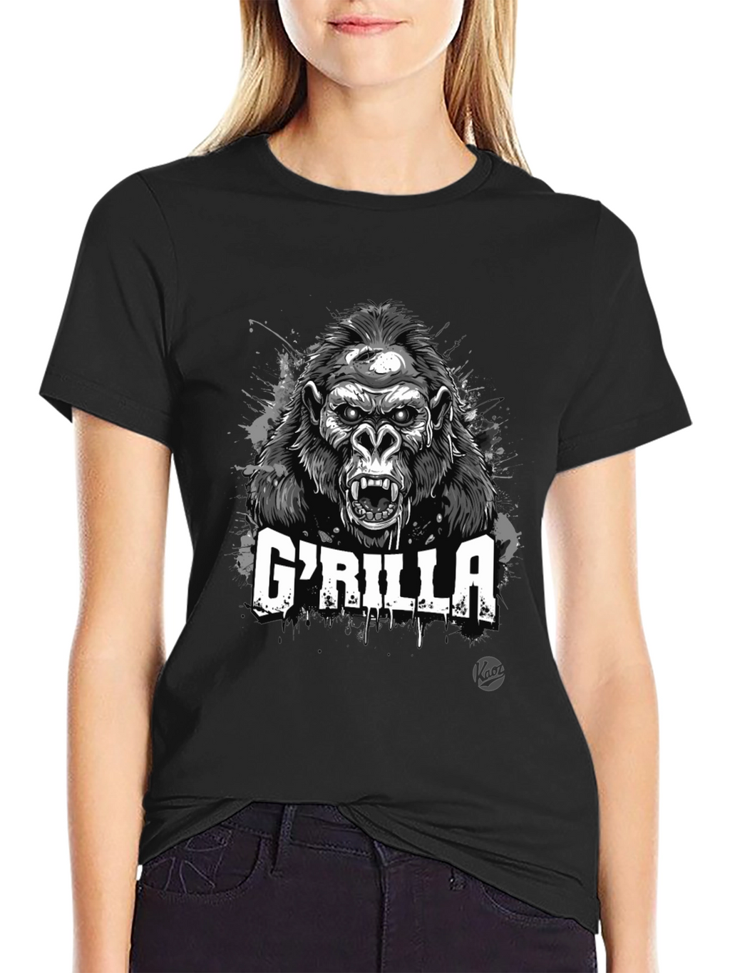 GRILLA Graphic Print Black T-Shirt