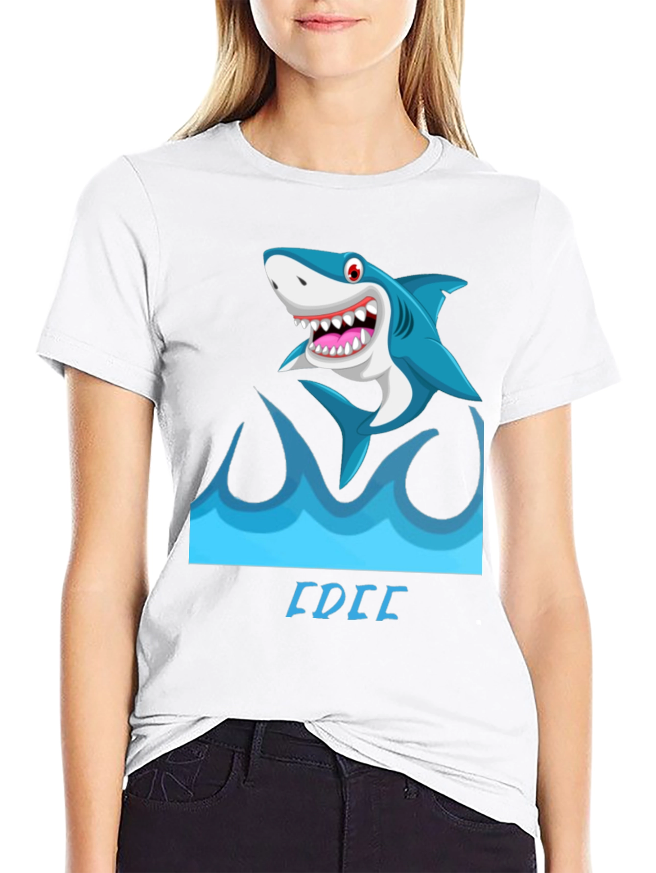 Shark Wave Graphic Tee - Mens Black Short Sleeve Shirt