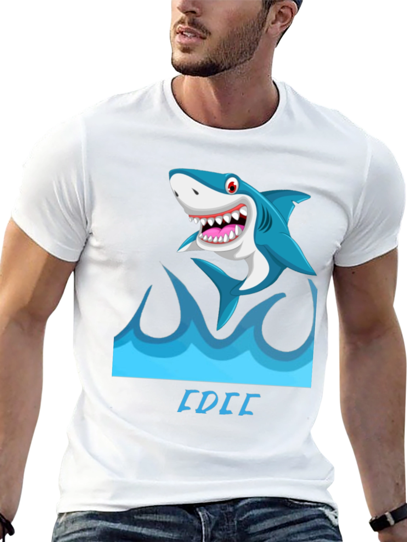 Shark Wave Graphic Tee - Mens Black Short Sleeve Shirt