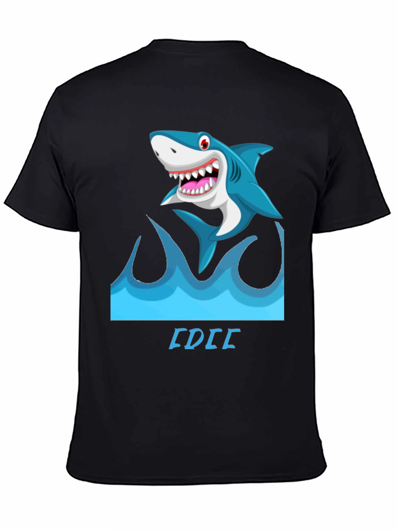 Shark Wave Graphic Tee - Mens Black Short Sleeve Shirt