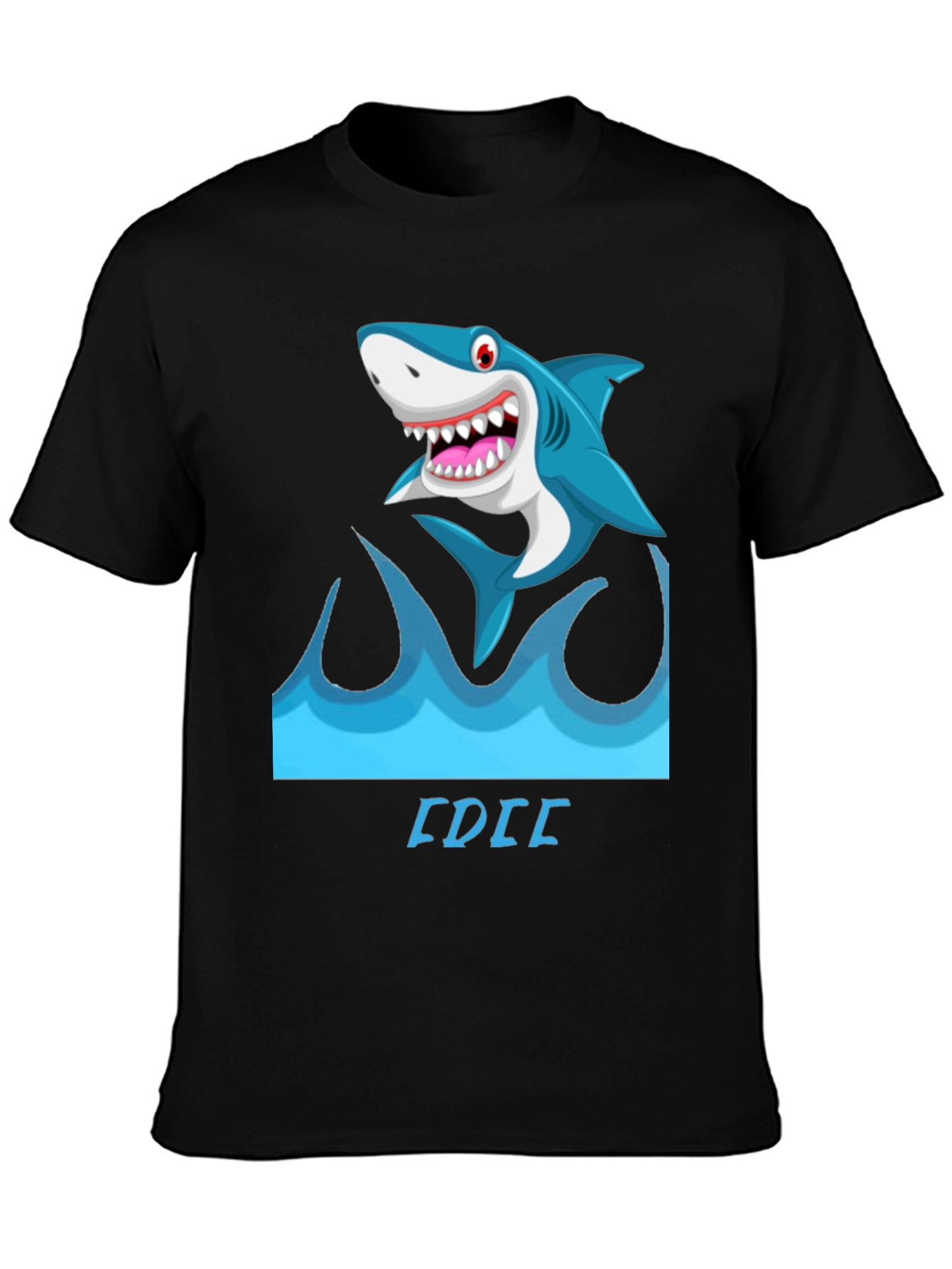 Shark Wave Graphic Tee - Mens Black Short Sleeve Shirt