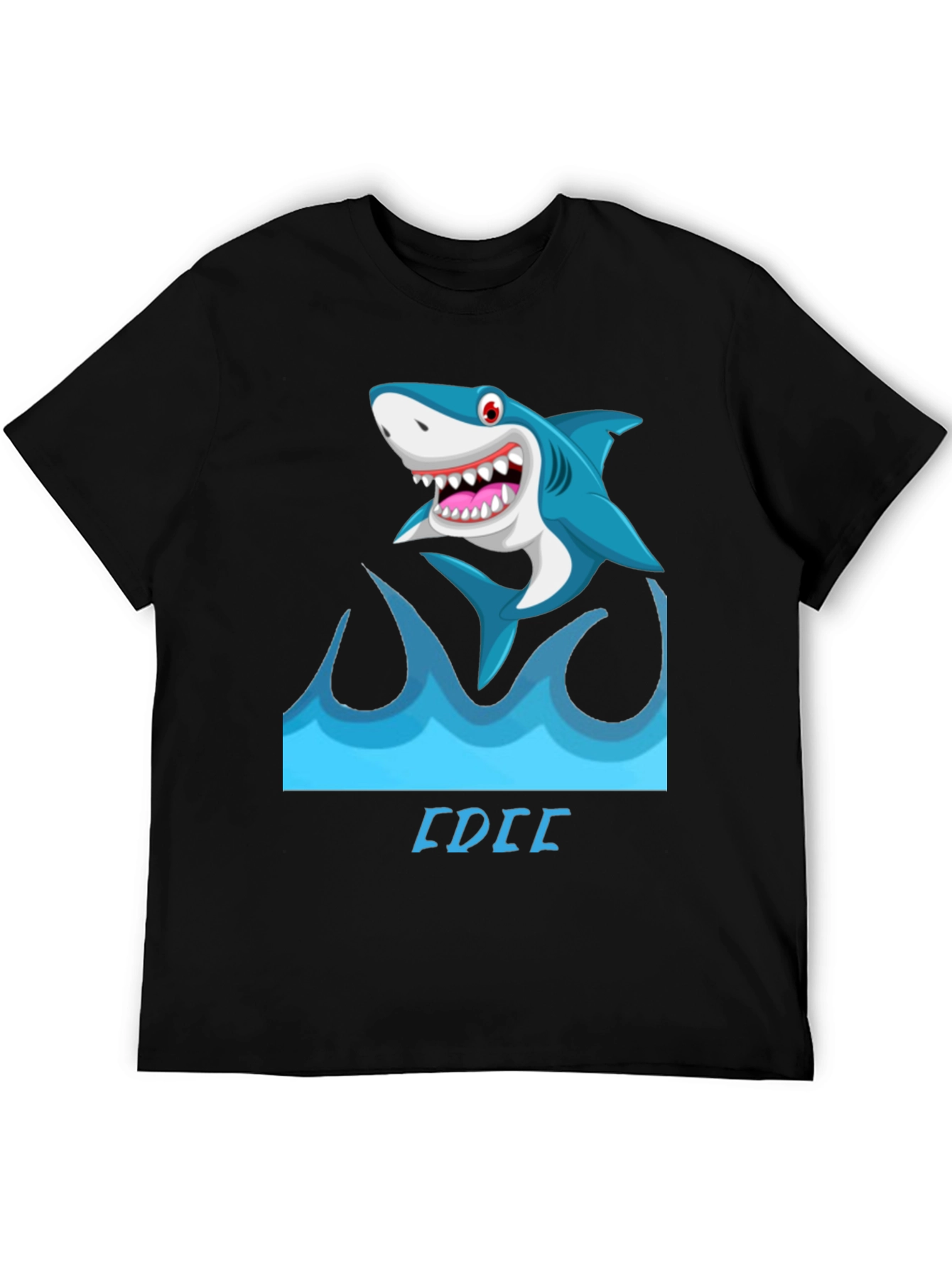 Shark Wave Graphic Tee - Mens Black Short Sleeve Shirt
