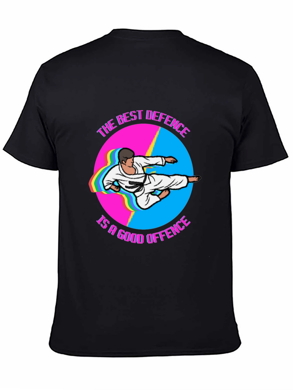 Best Defence Karate Graphic Black T-Shirt