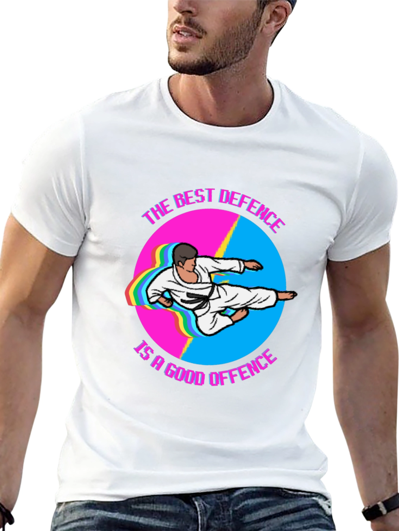 Best Defence Karate Graphic Black T-Shirt