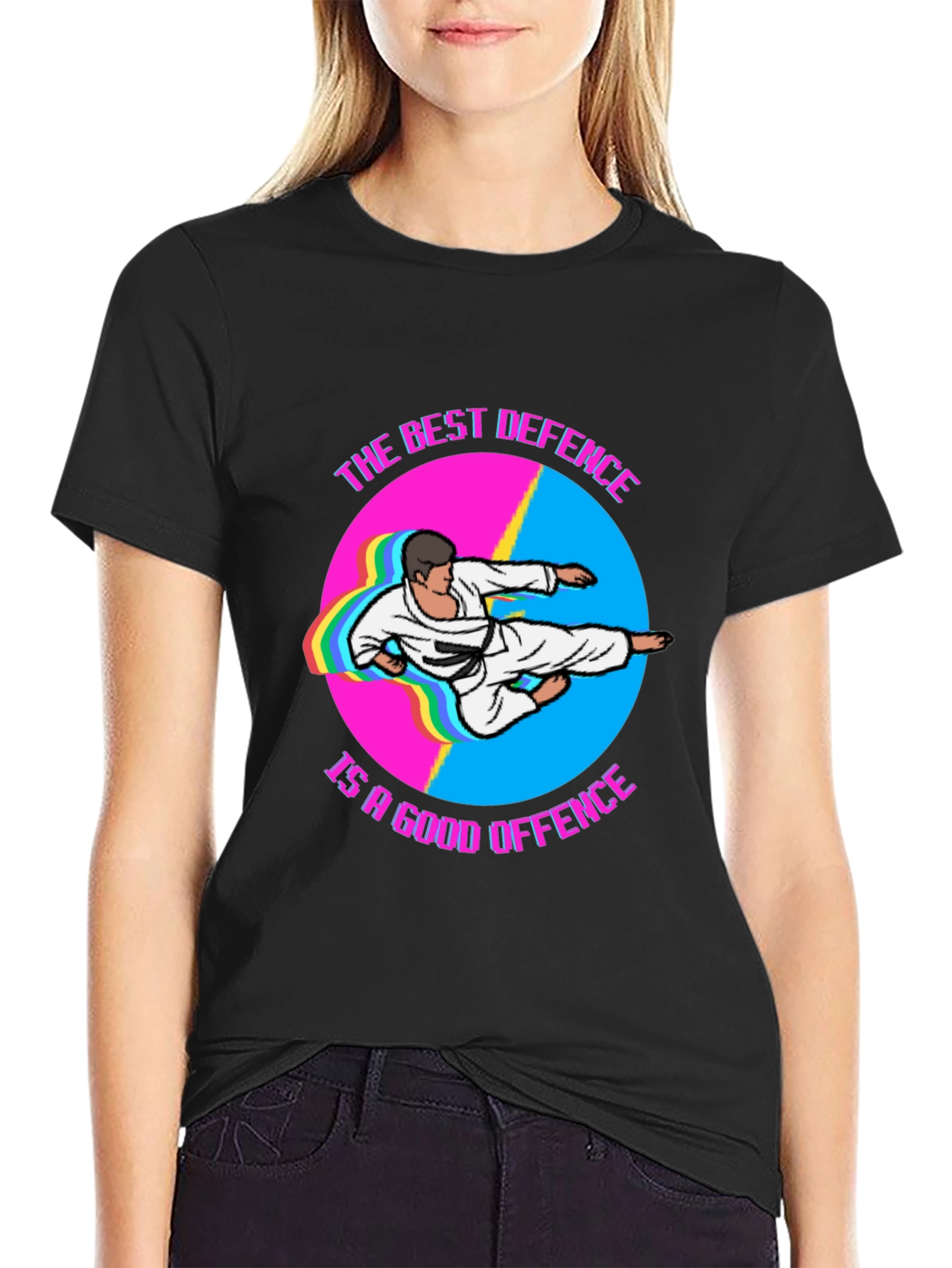 Best Defence Karate Graphic Black T-Shirt