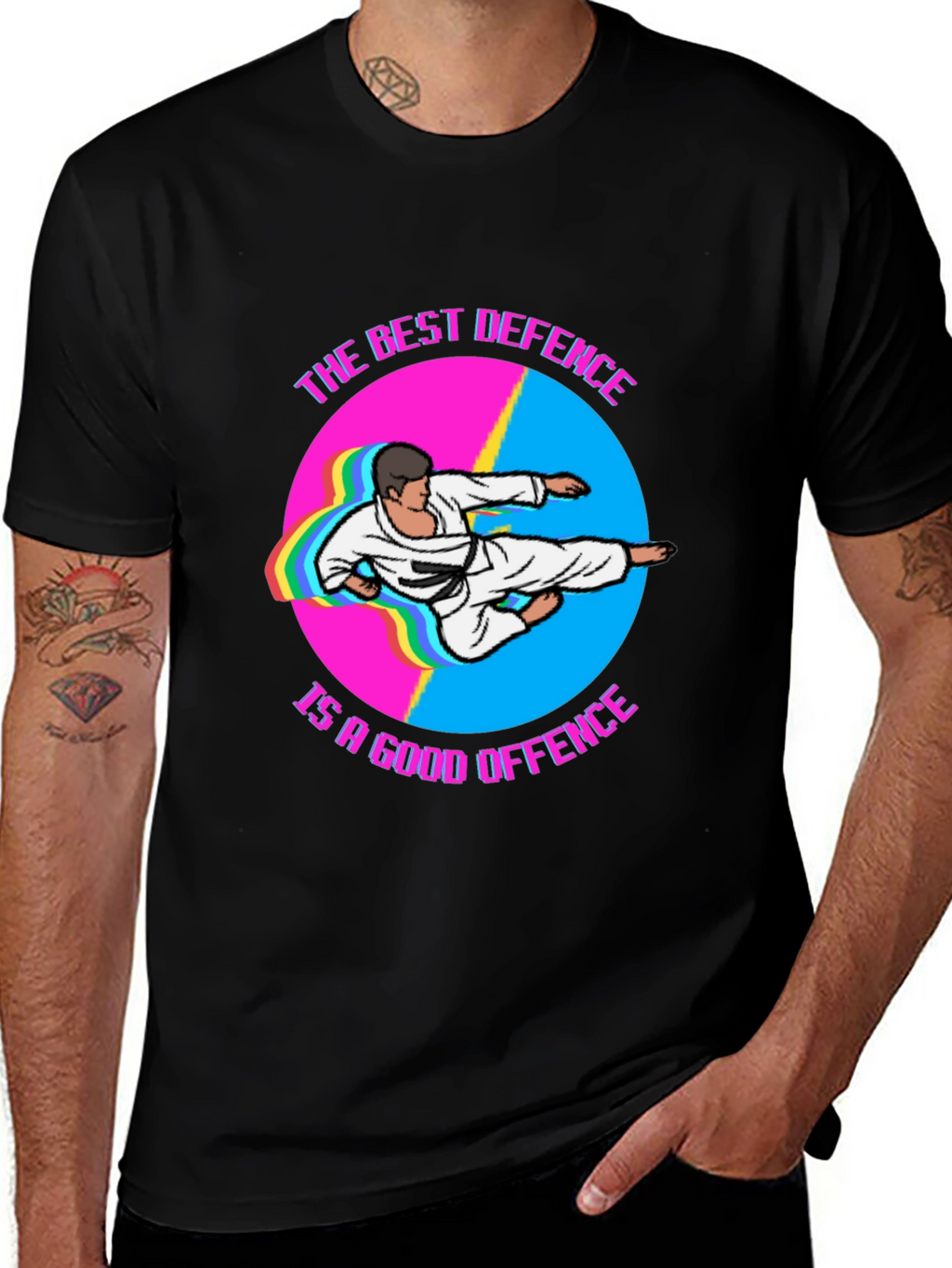 Best Defence Karate Graphic Black T-Shirt