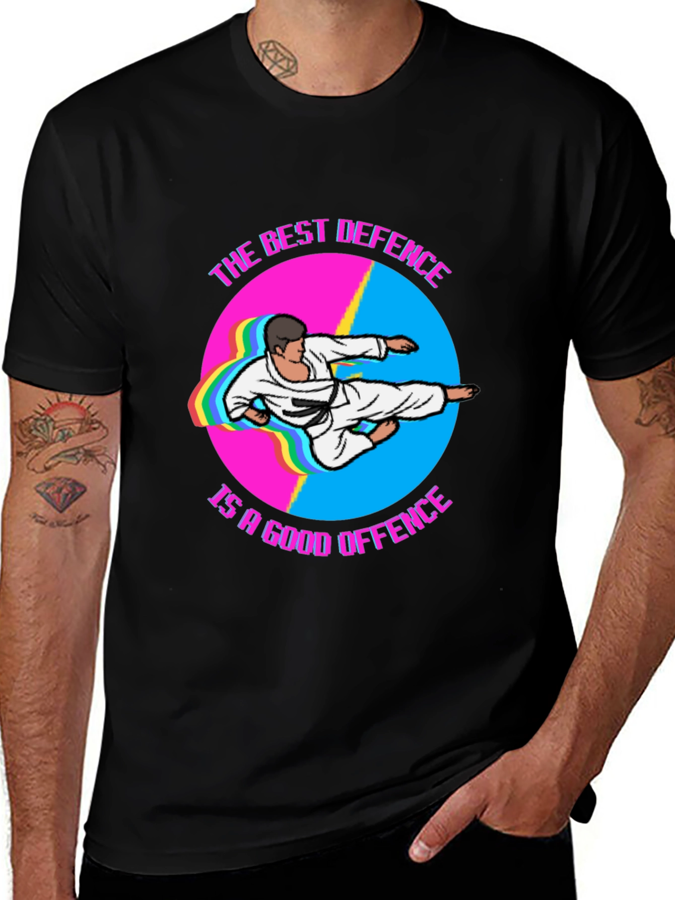 Best Defence Karate Graphic Black T-Shirt