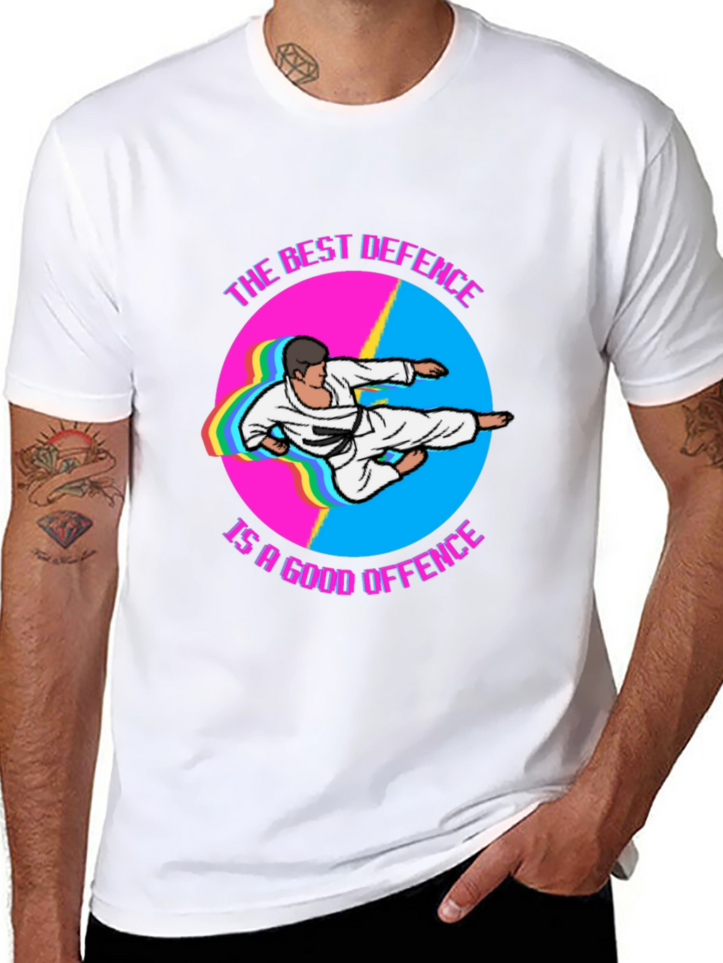 Best Defence Karate Graphic Black T-Shirt