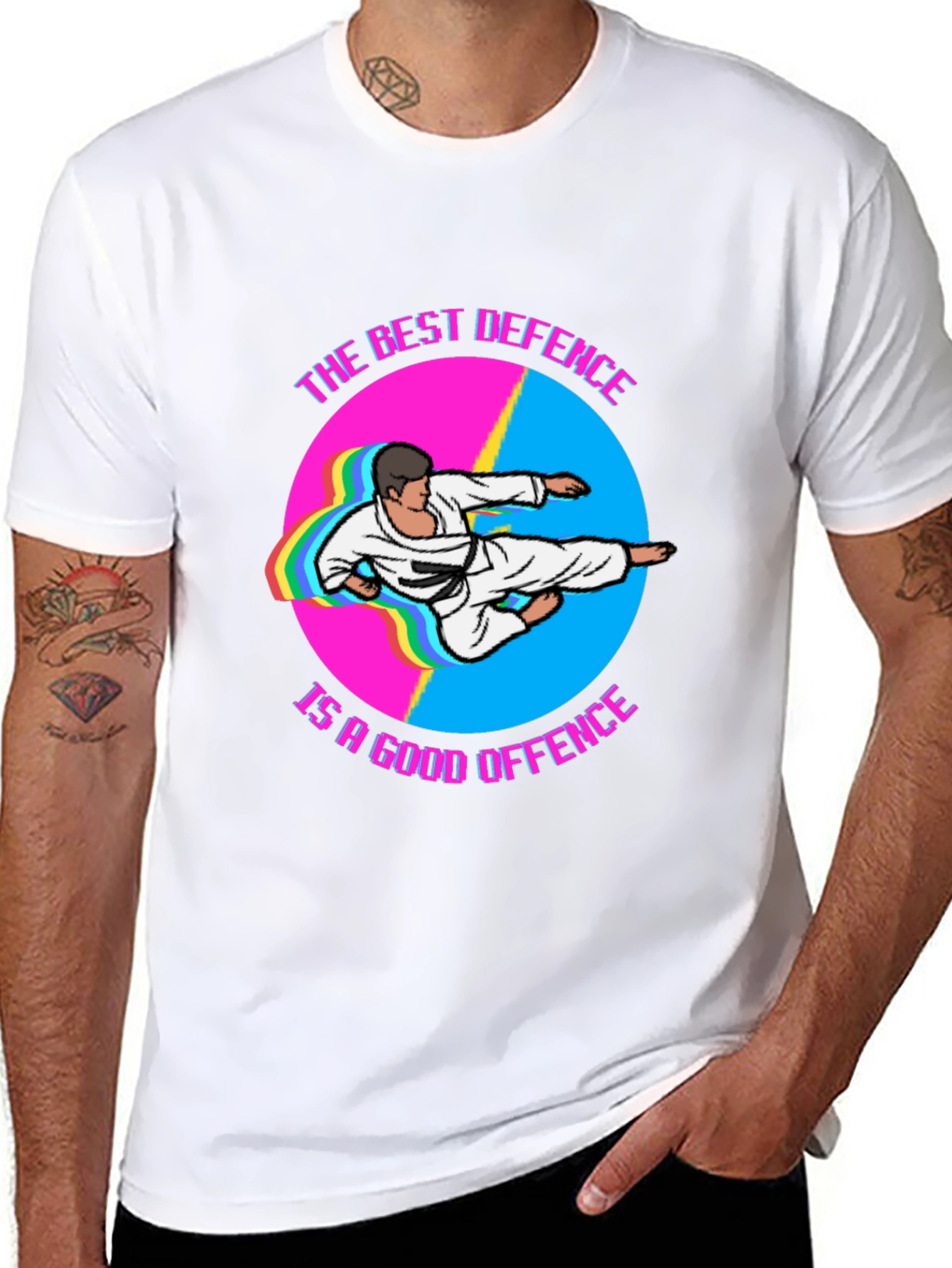 Best Defence Karate Graphic Black T-Shirt
