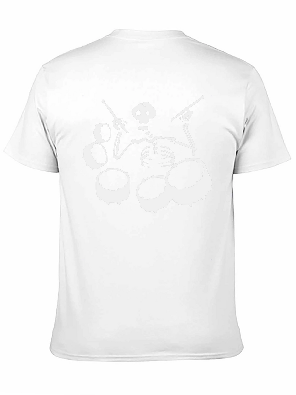 Skeleton Drummer Black T-Shirt - Rock Band Tee