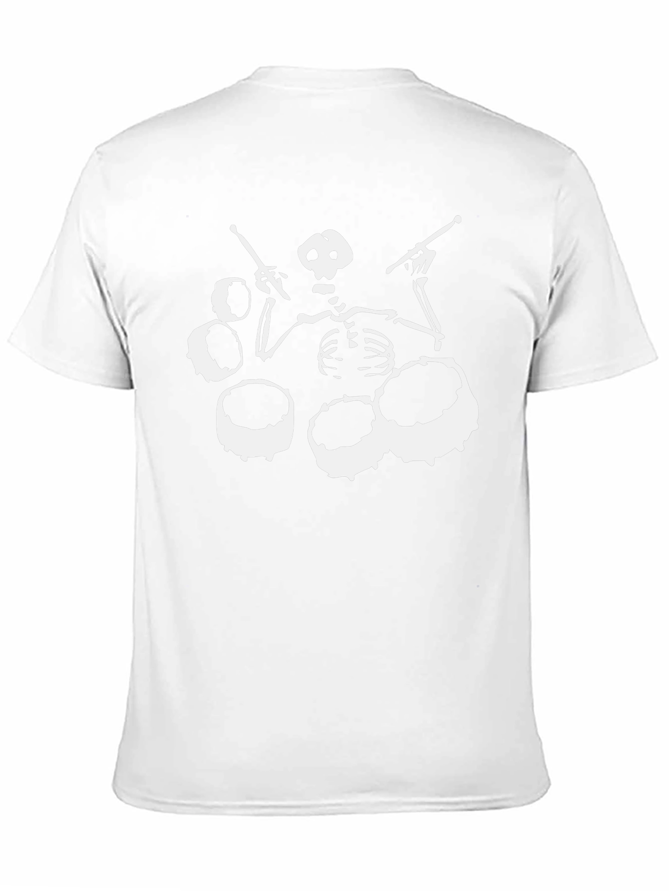 Skeleton Drummer Black T-Shirt - Rock Band Tee