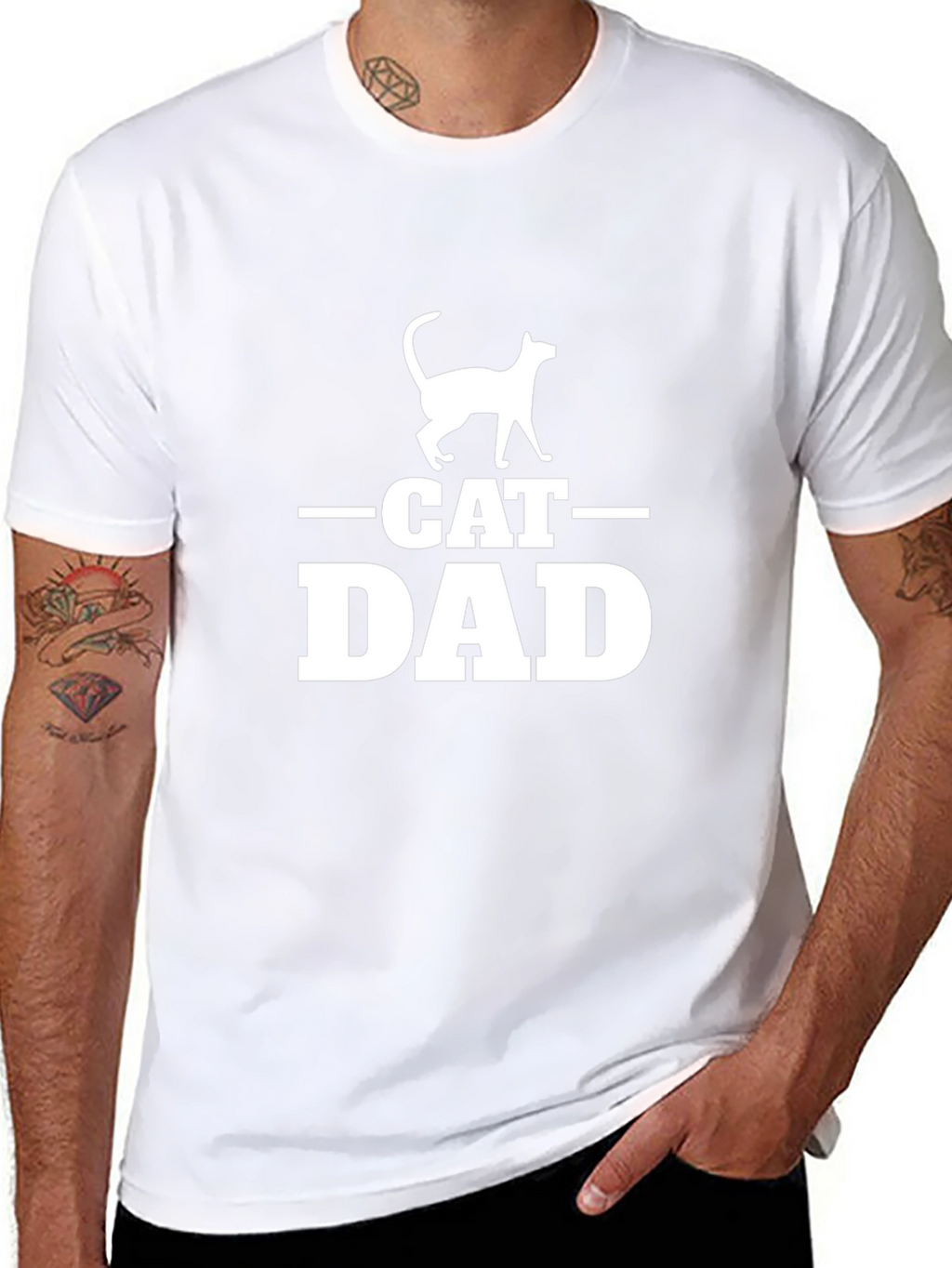 Cat Dad T-Shirt - Black Novelty Design