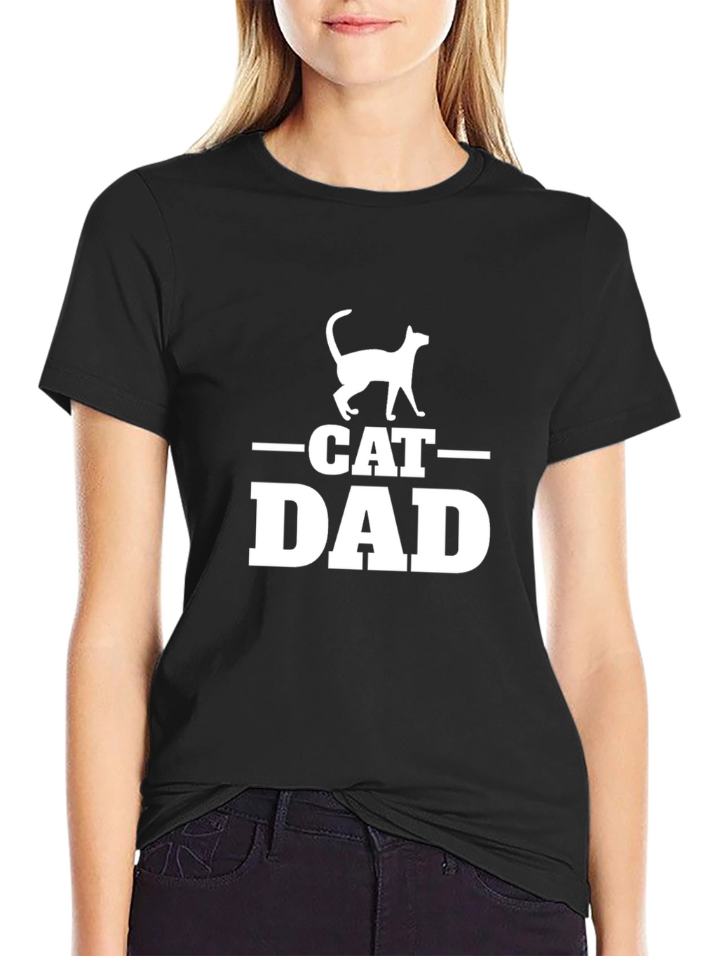 Cat Dad T-Shirt - Black Novelty Design
