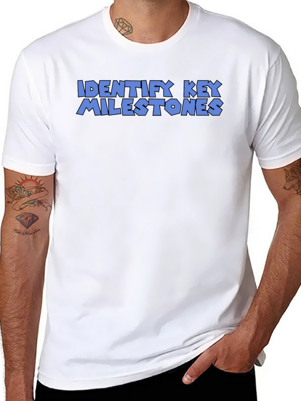 Identify Key Milestones T-Shirt - Black Graphic Tee