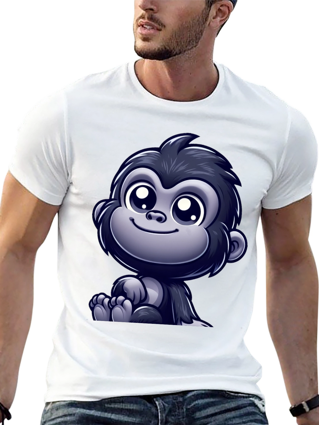 Cute Cartoon Gorilla Graphic T-Shirt