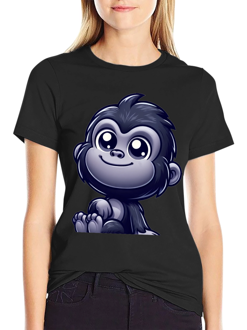Cute Cartoon Gorilla Graphic T-Shirt