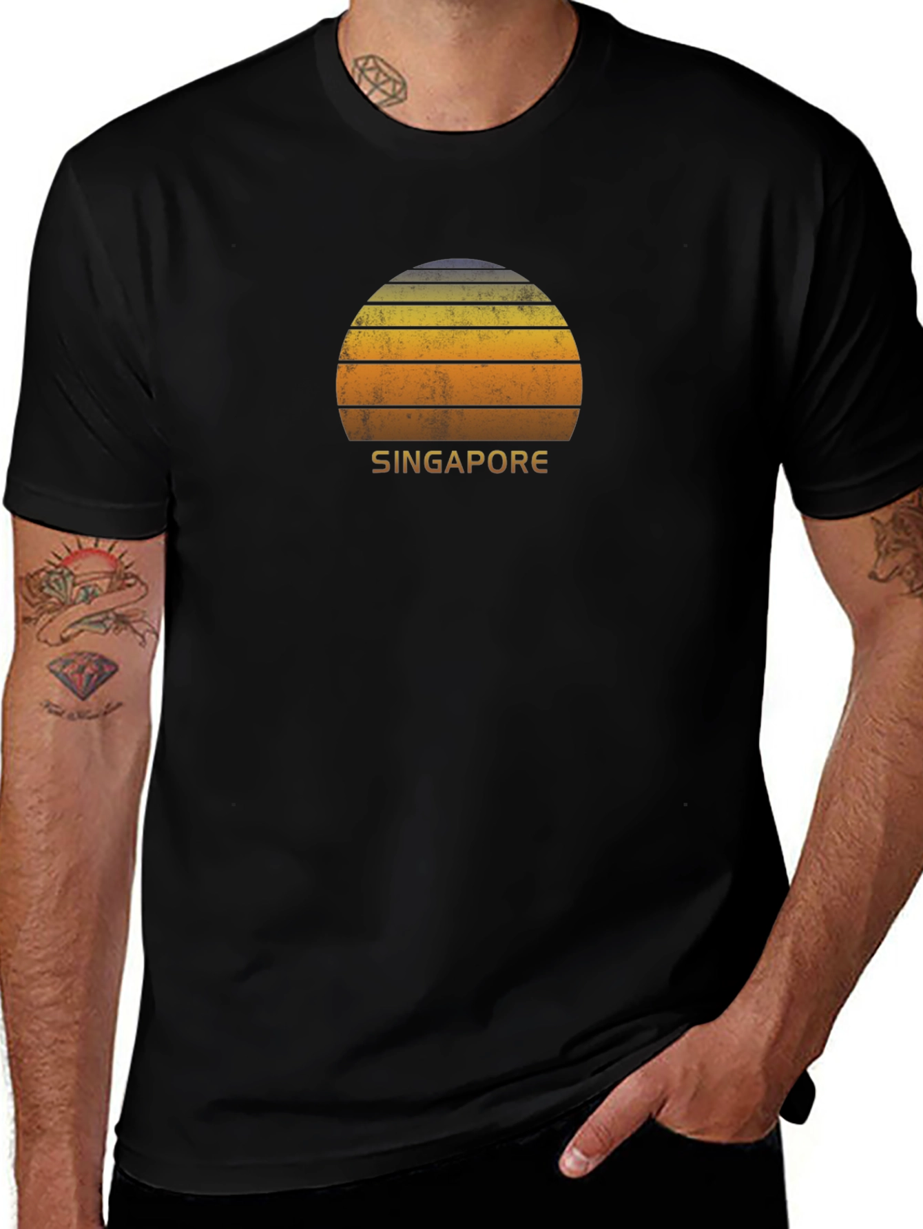 Singapore Retro Sunset T-Shirt