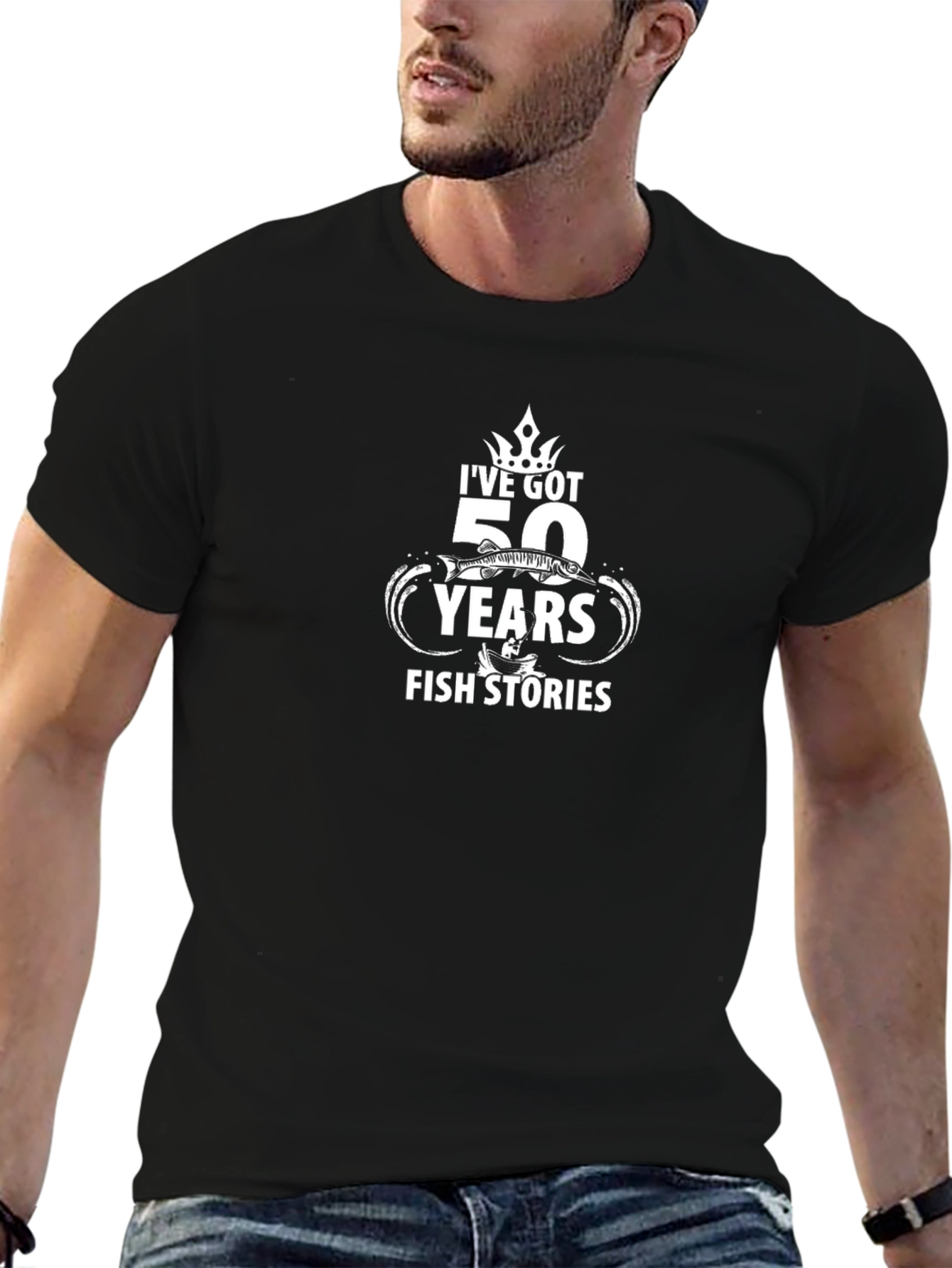 Funny Fishing T-Shirt - 50 Years Fish Stories