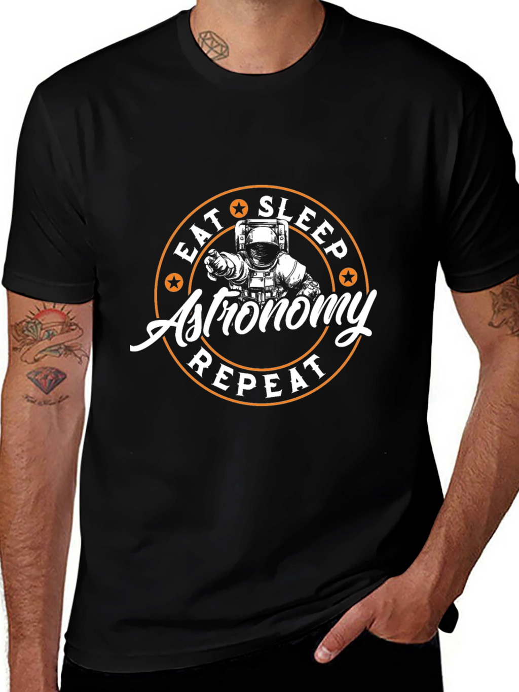 Astronomy Spaceman T-Shirt - Eat Sleep Repeat