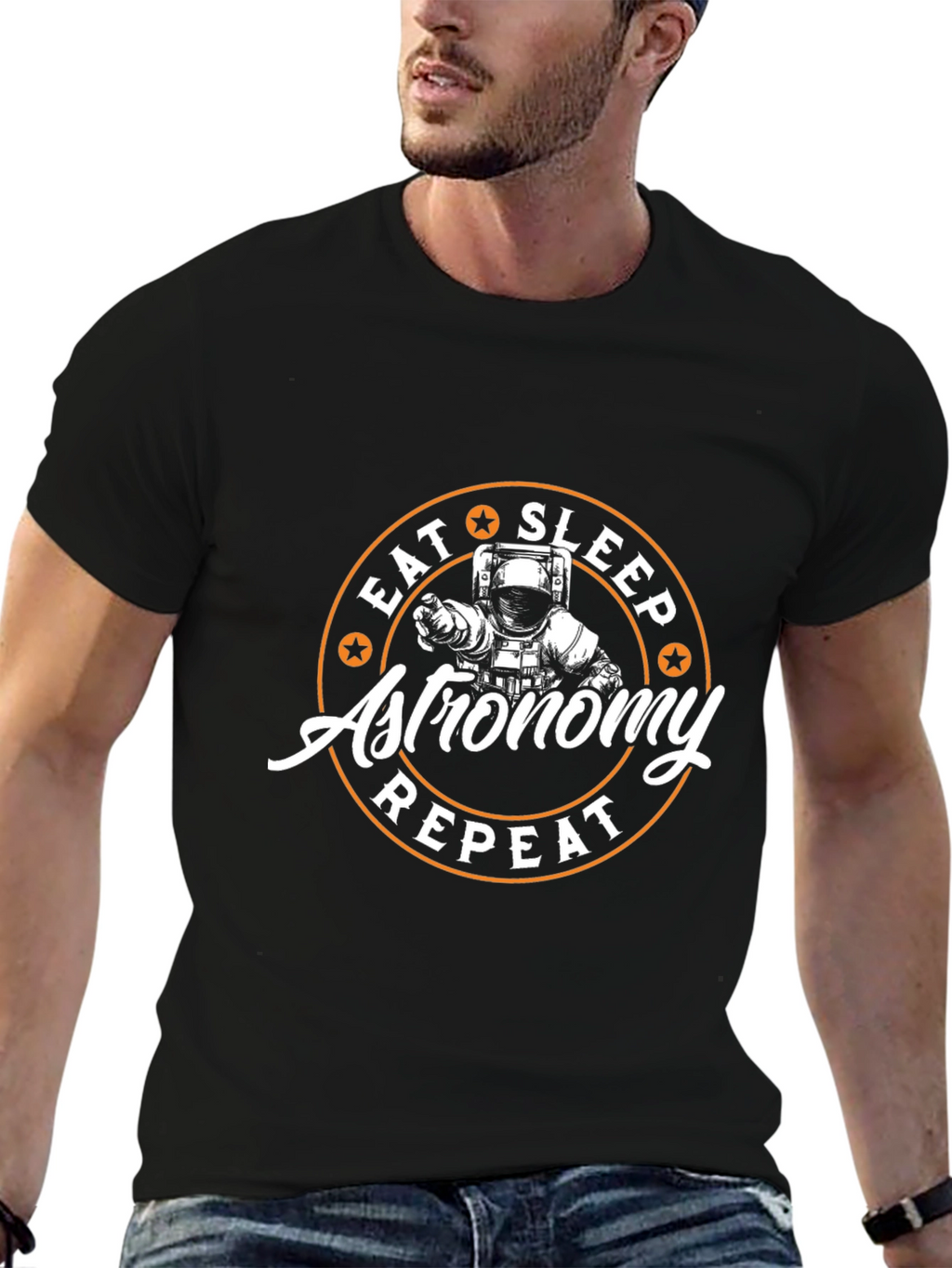 Astronomy Spaceman T-Shirt - Eat Sleep Repeat
