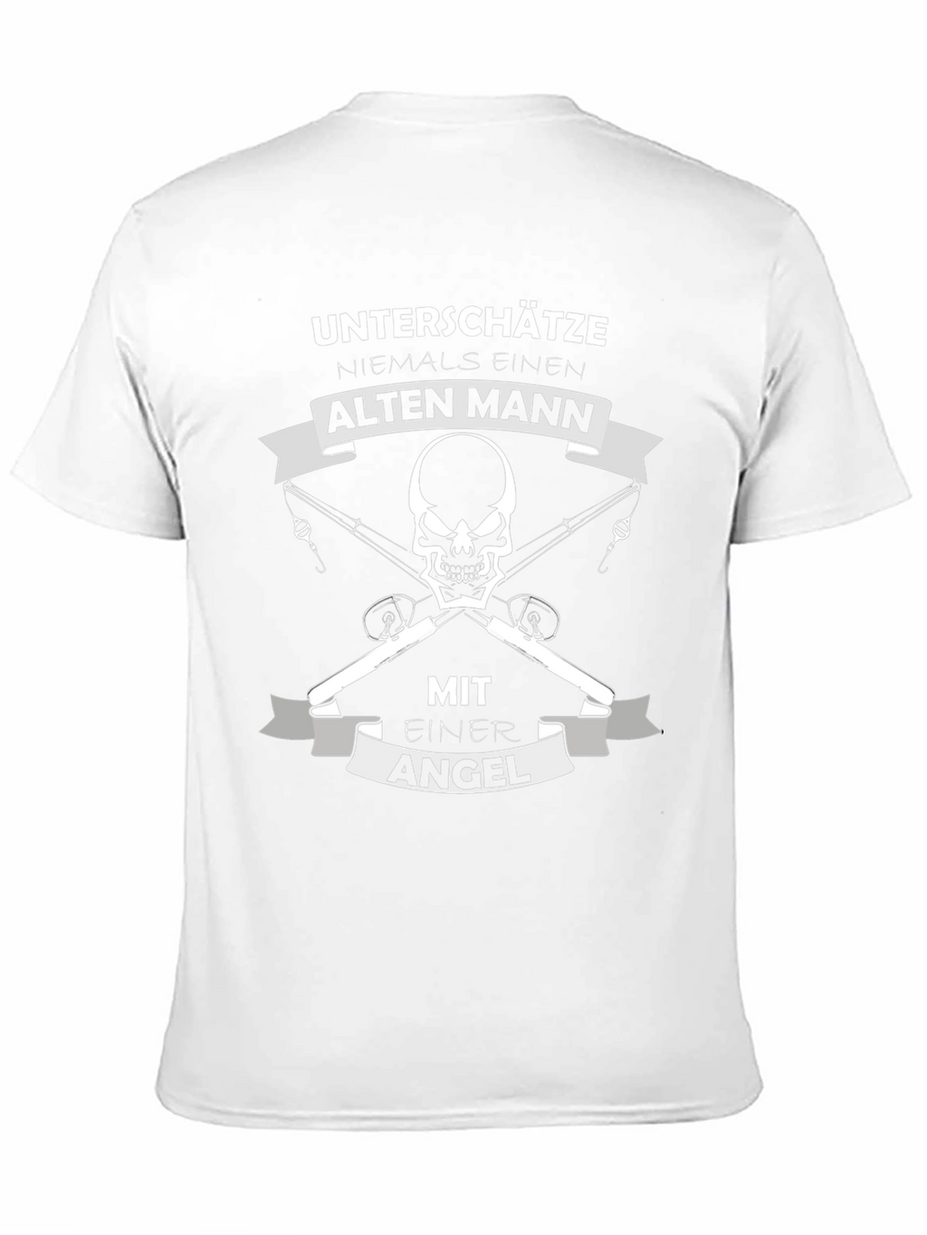Fishing Old Man Skull T-Shirt