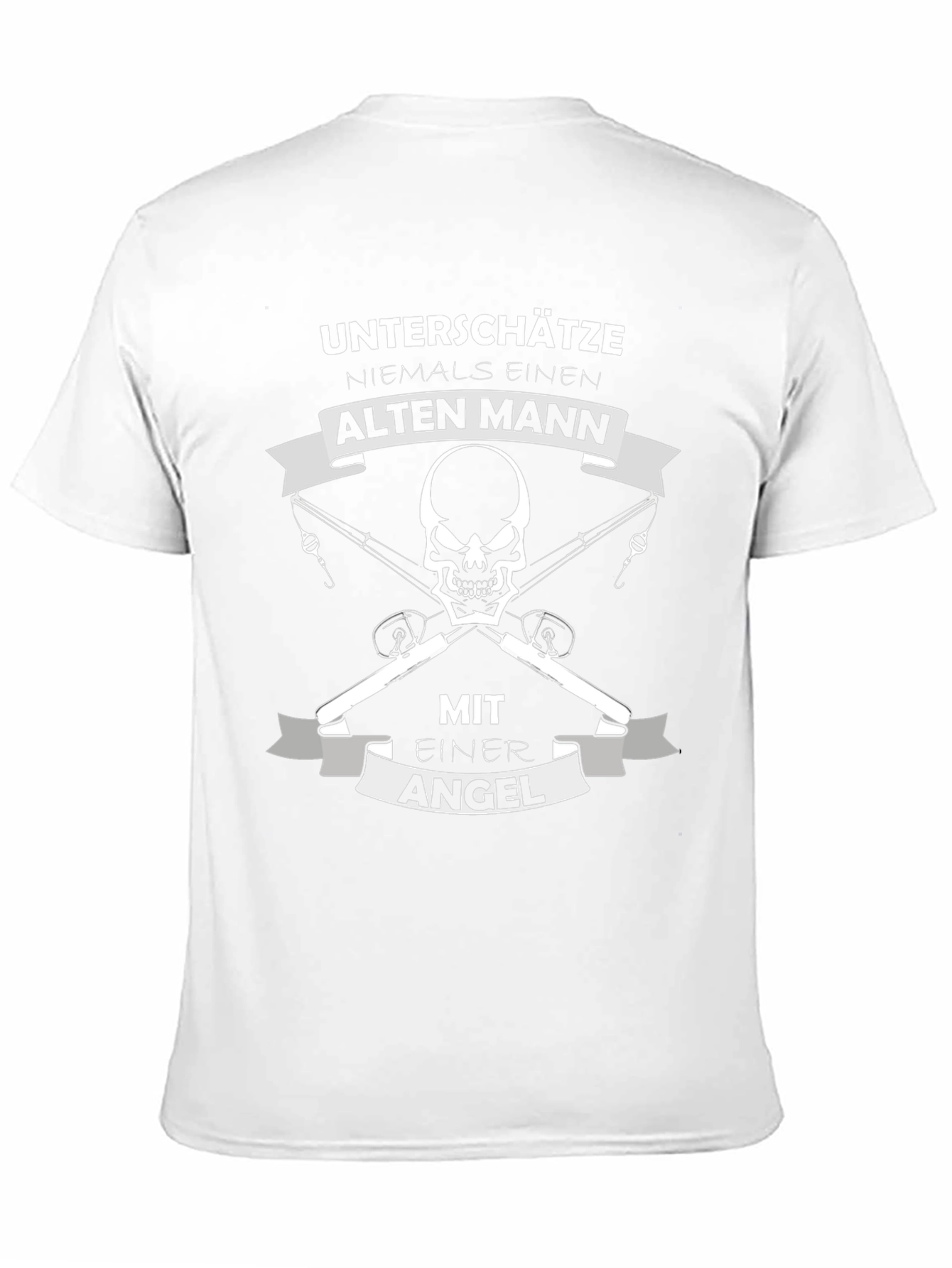 Fishing Old Man Skull T-Shirt