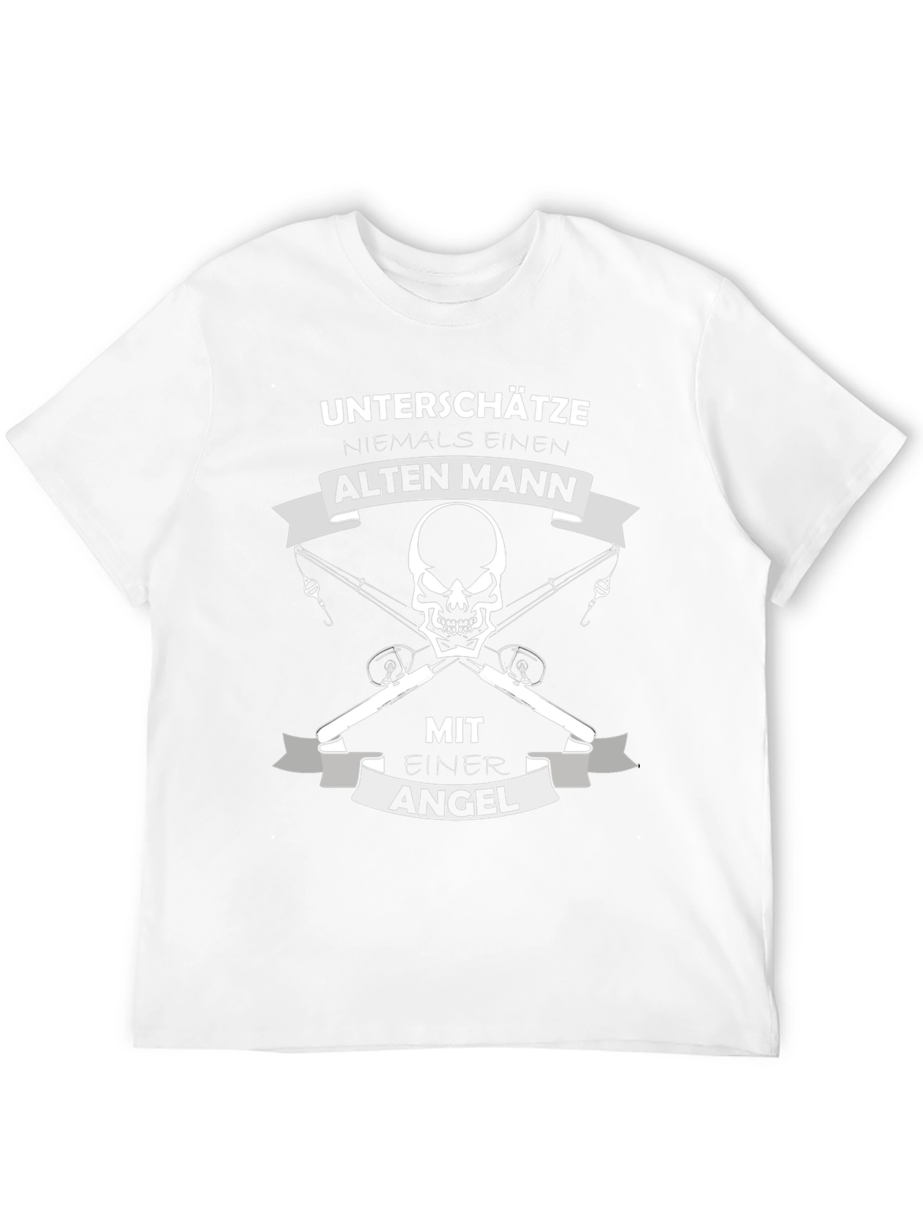 Fishing Old Man Skull T-Shirt