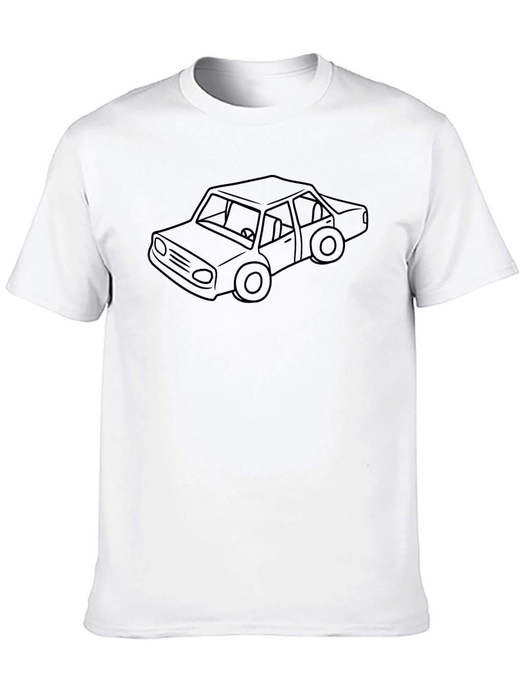 Black Car Outline T-Shirt - Classic Automotive Style