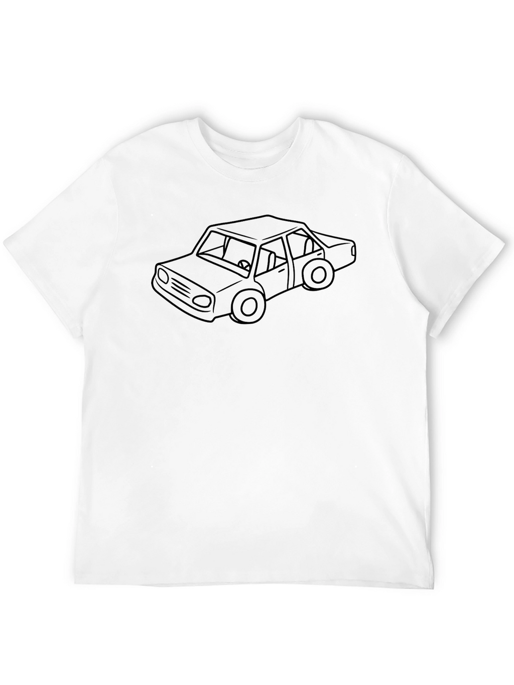 Black Car Outline T-Shirt - Classic Automotive Style