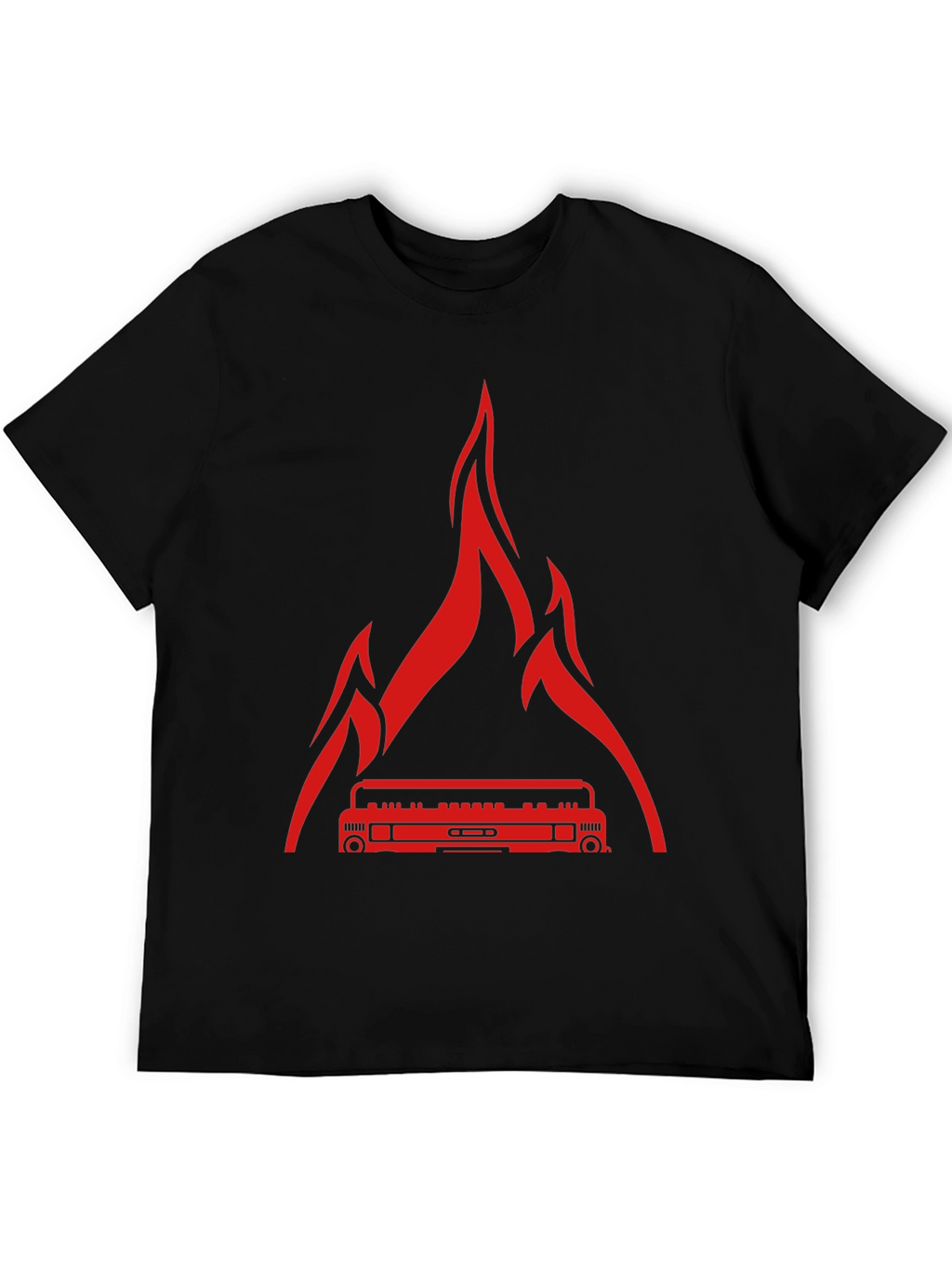 Fire Boombox Graphic T-Shirt - Mens Black Tee