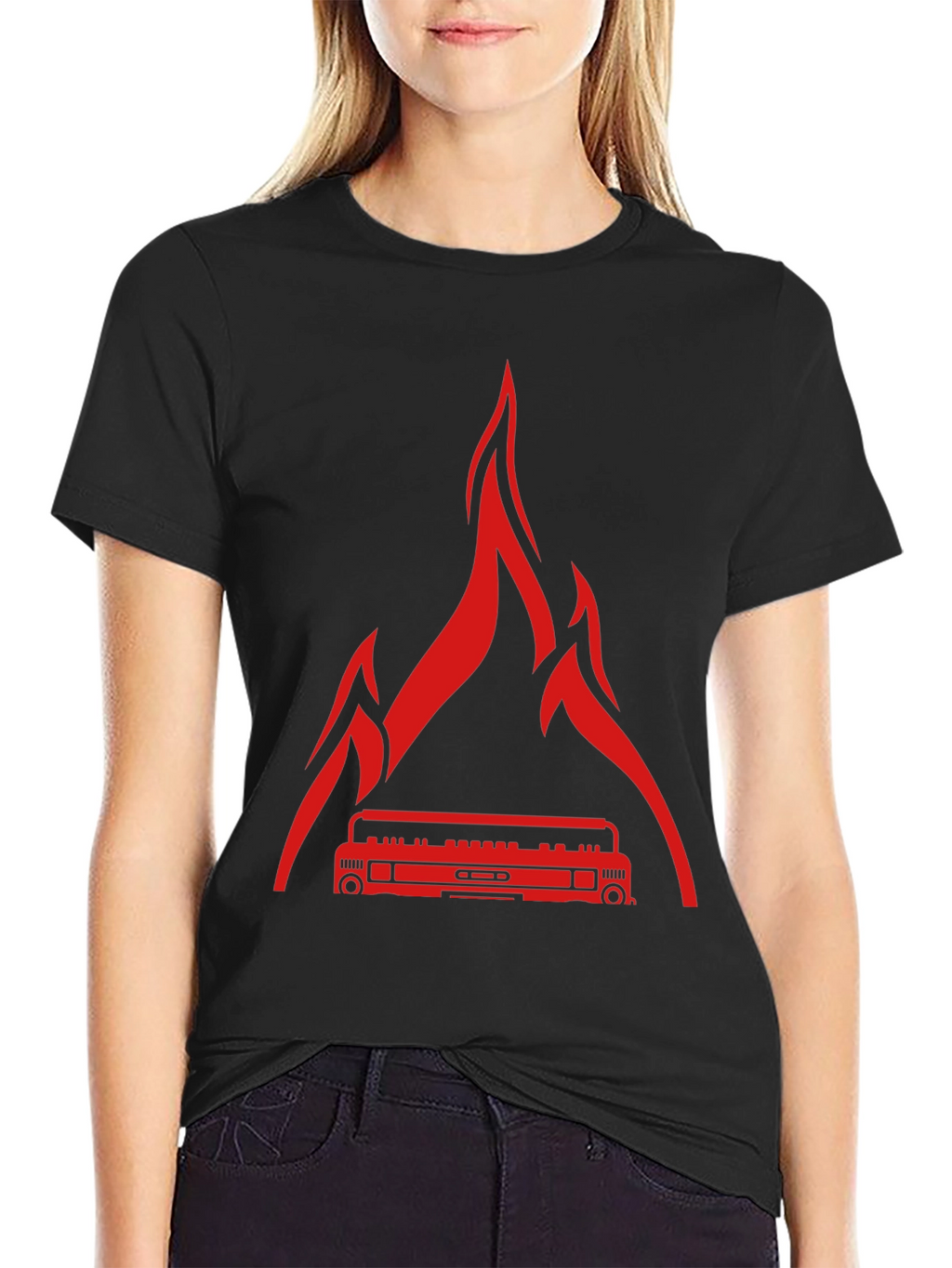 Fire Boombox Graphic T-Shirt - Mens Black Tee