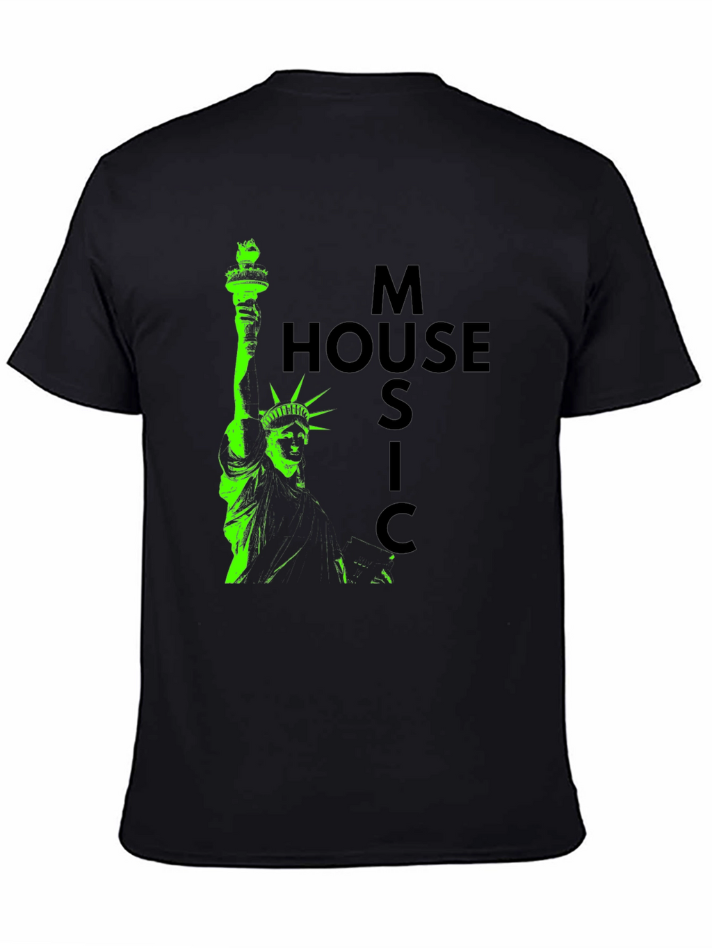 Statue of Liberty House Music Graphic Tee - Black