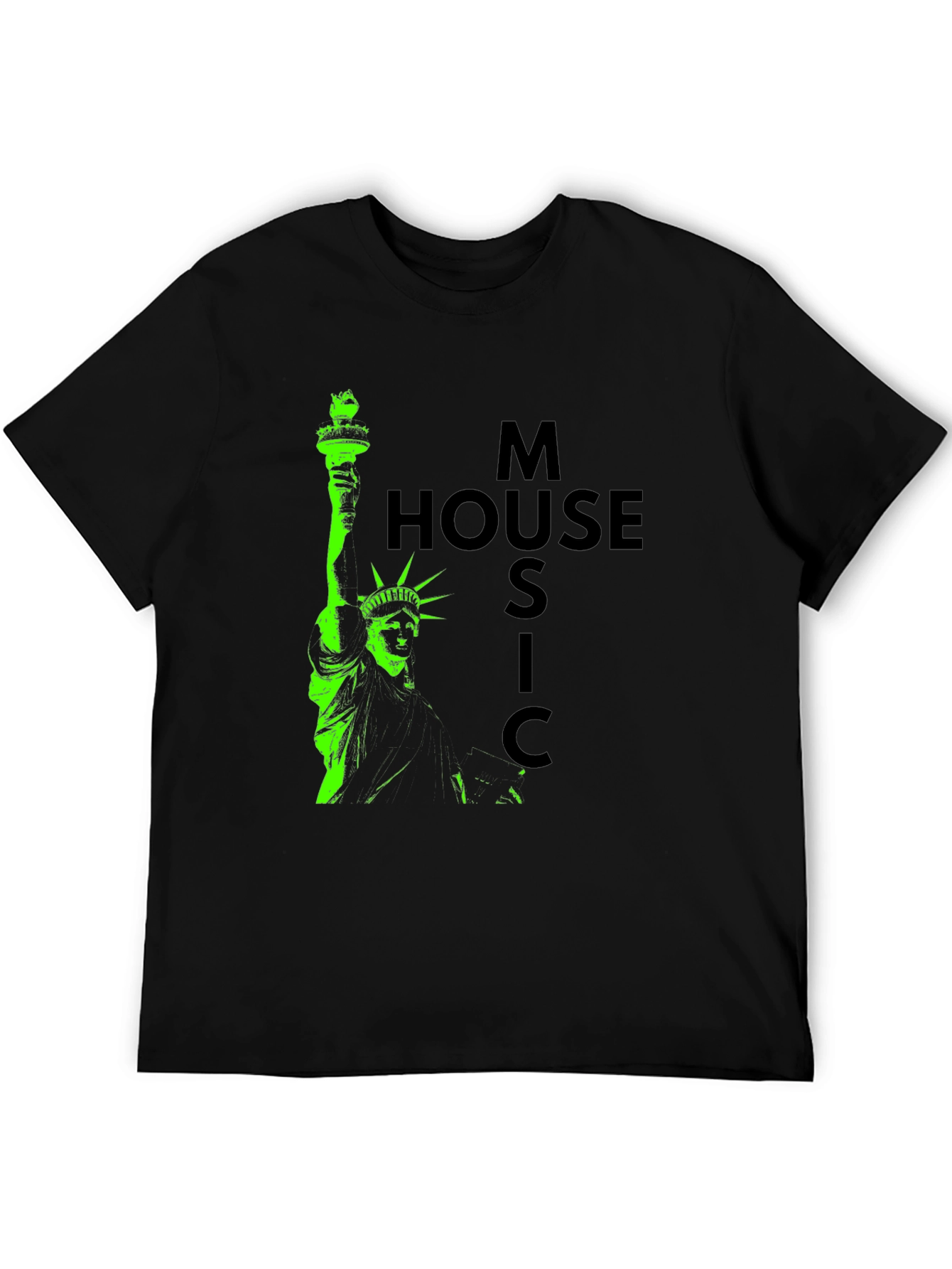 Statue of Liberty House Music Graphic Tee - Black