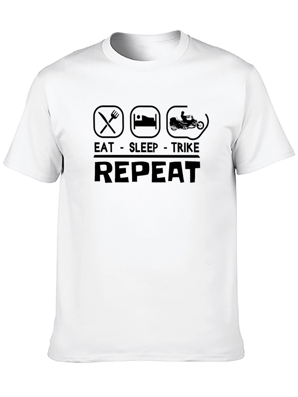 Eat Sleep Trike Repeat Black T-Shirt