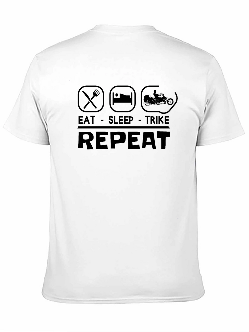Eat Sleep Trike Repeat Black T-Shirt
