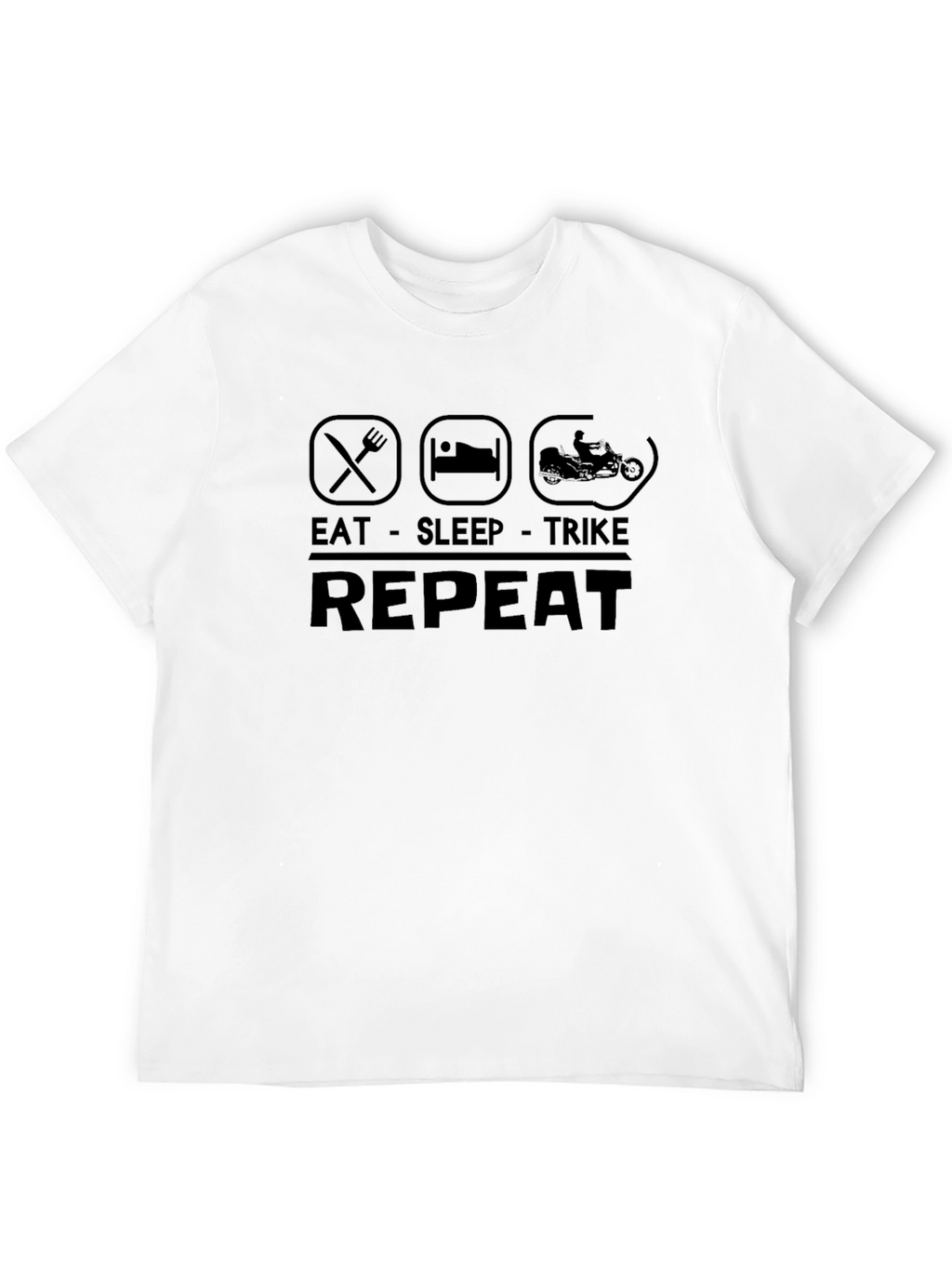 Eat Sleep Trike Repeat Black T-Shirt