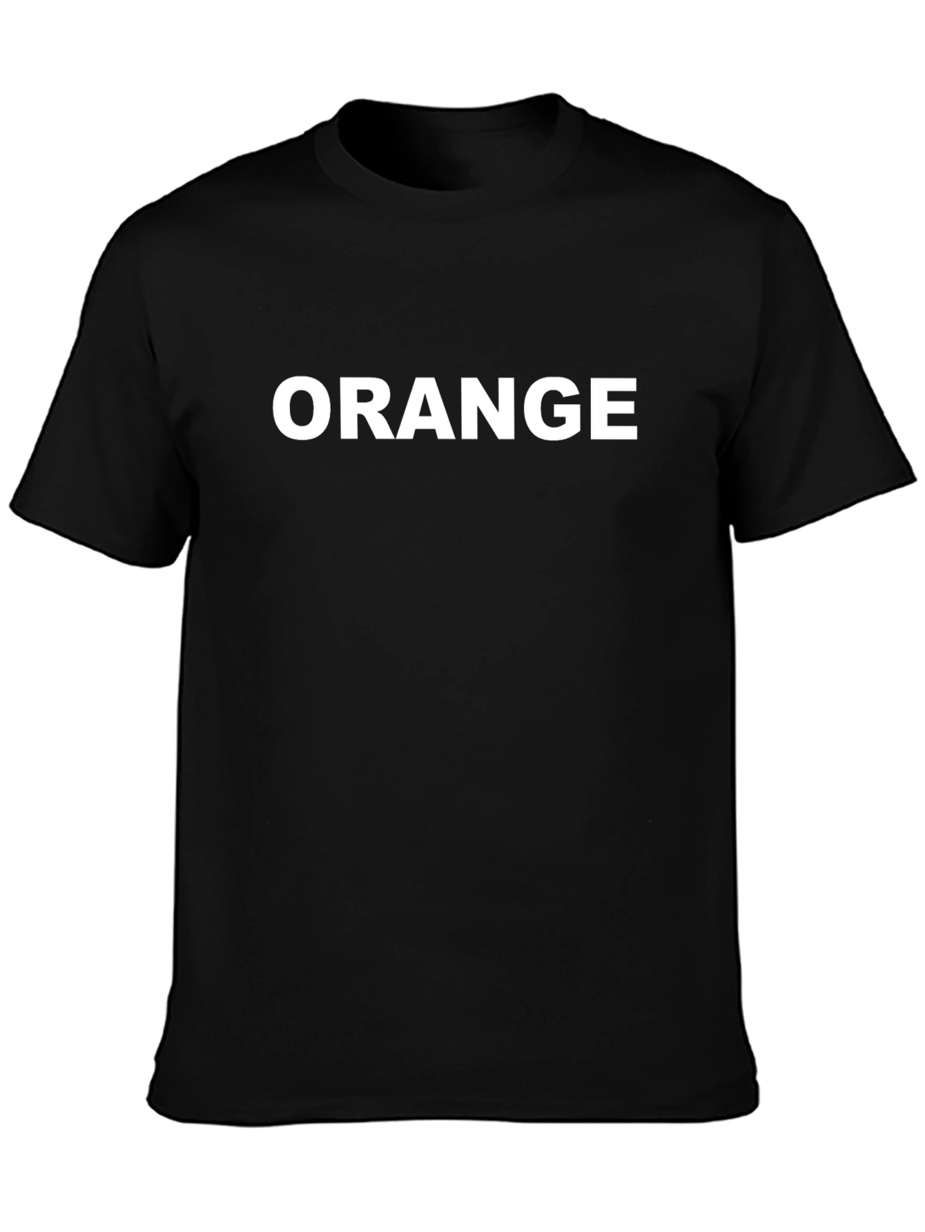 Black T-Shirt with ORANGE Text