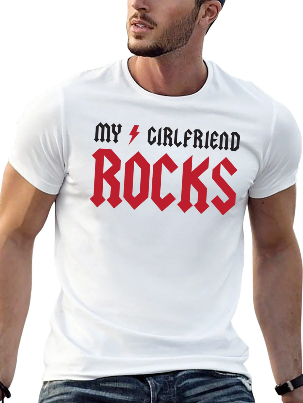 My Girlfriend Rocks T-Shirt - Black Rock Style