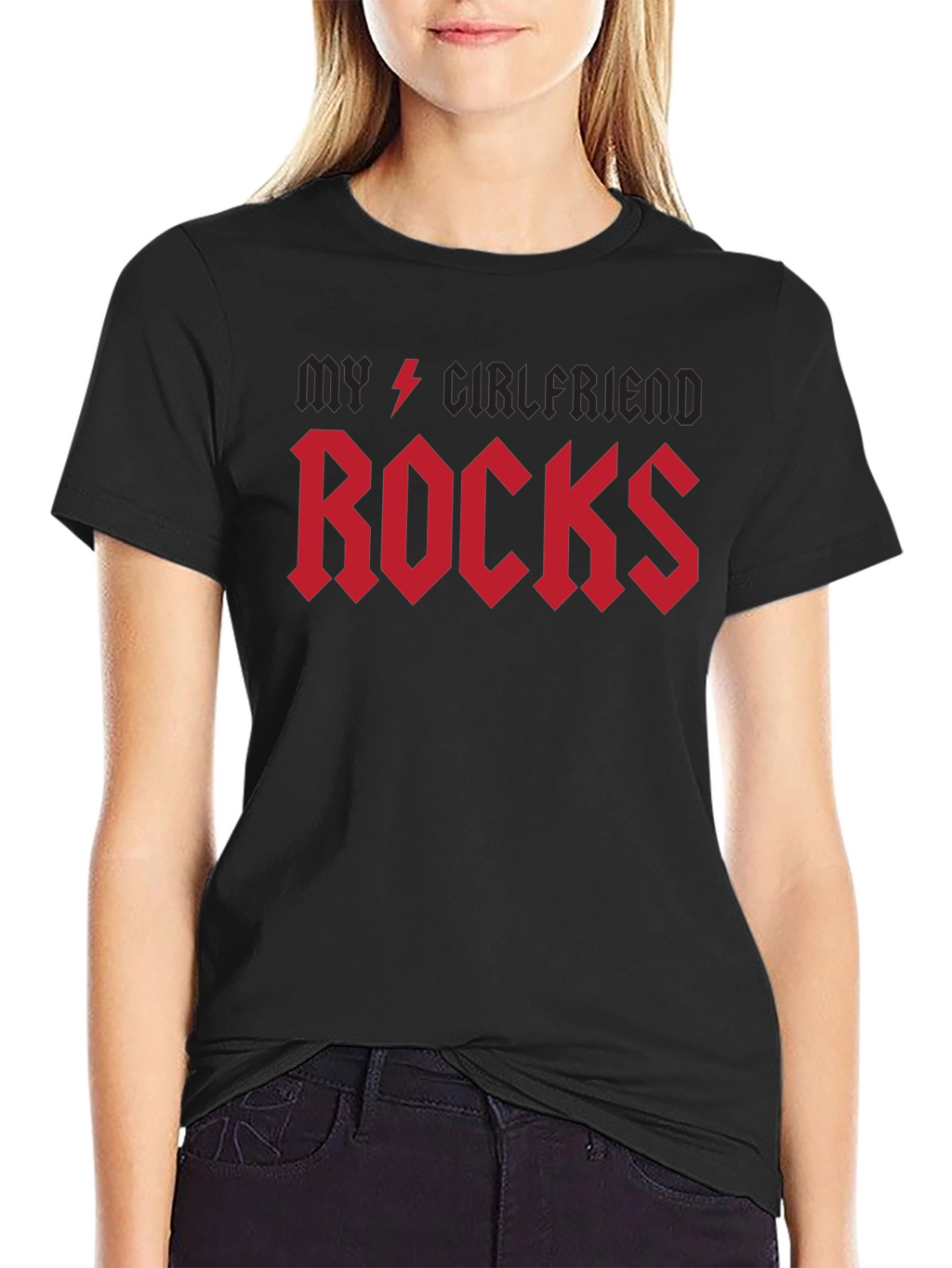 My Girlfriend Rocks T-Shirt - Black Rock Style
