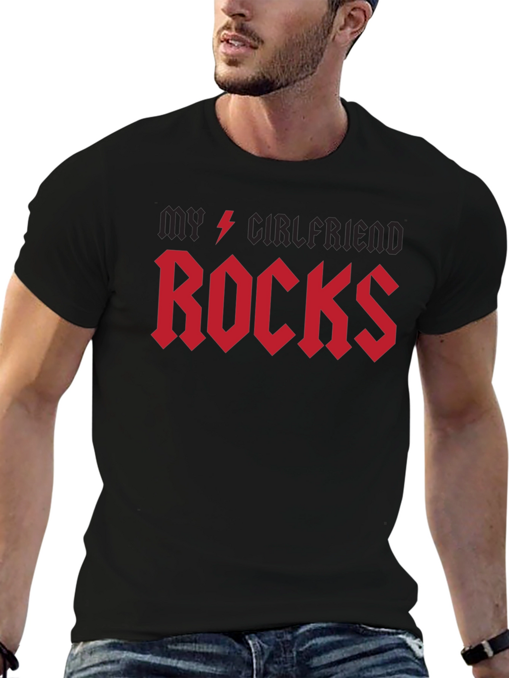 My Girlfriend Rocks T-Shirt - Black Rock Style