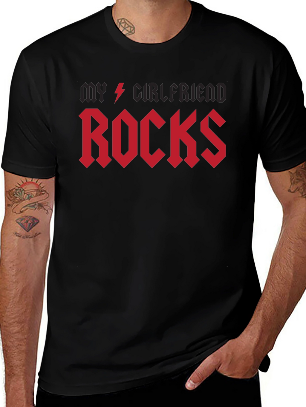 My Girlfriend Rocks T-Shirt - Black Rock Style