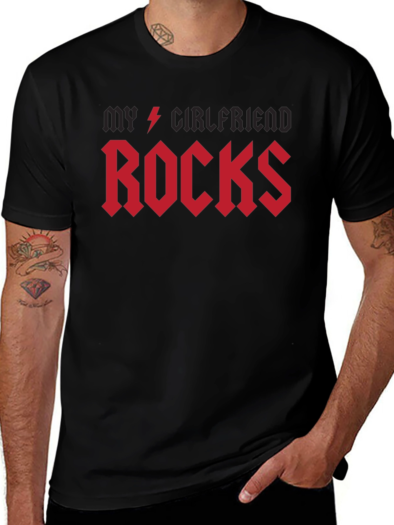 My Girlfriend Rocks T-Shirt - Black Rock Style