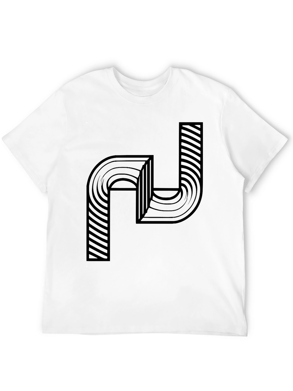 Abstract Graphic Print Mens Black T-Shirt