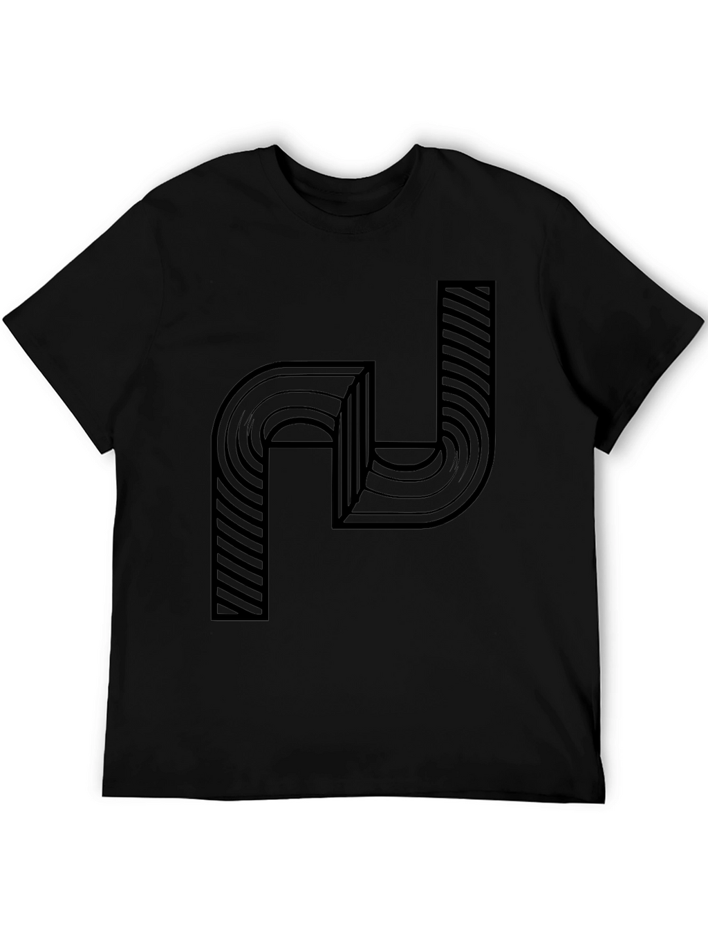 Abstract Graphic Print Mens Black T-Shirt