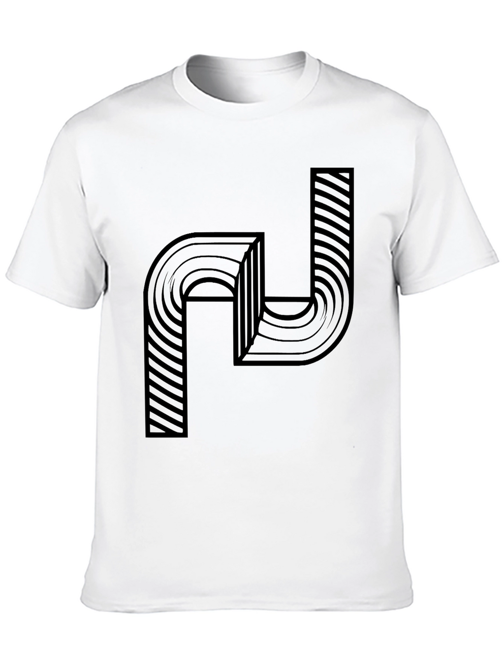 Abstract Graphic Print Mens Black T-Shirt