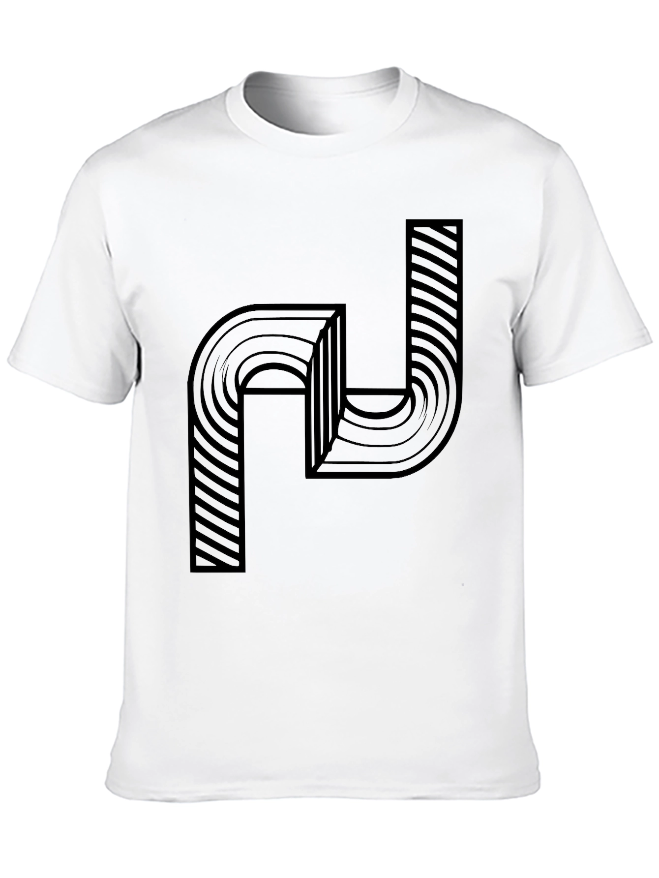 Abstract Graphic Print Mens Black T-Shirt