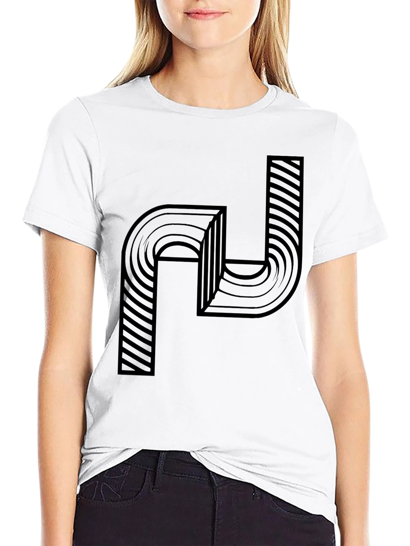 Abstract Graphic Print Mens Black T-Shirt